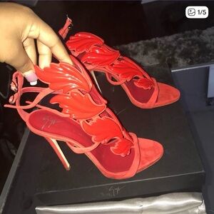 Givenchy Red Leaf-Embellished Heels